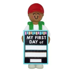 Best Sale Personalized My 1St Day Of School Ornament - Male African American School Days