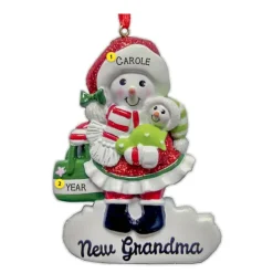 Cheap Personalized New Grandma Snowman Ornament Expecting & New Family