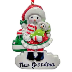 Cheap Personalized New Grandma Snowman Ornament Expecting & New Family