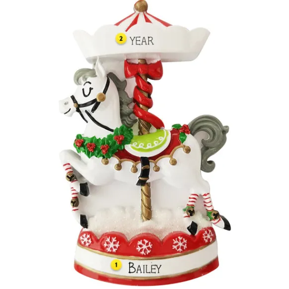 Store Personalized Nostalgic Christmas Carousel Horse Ornament Kids