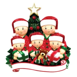 Discount PolarX Personalized Opening Gifts From Santa Family Of 5 Ornament