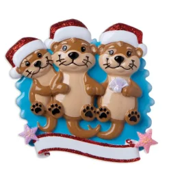 Flash Sale PolarX Personalized Otter Family Of 3 Ornament