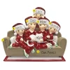 Fashion PolarX Personalized Pajama Family Of 5 With A Cat Ornament
