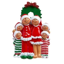 Cheap Rudolph & Me Personalized Pajama Family Of 6 African American Ornament
