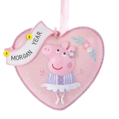 Best Sale Personalized Peppa Pig Heart Ornament Kids