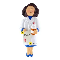 Flash Sale Ornament Central Personalized Pharmacist Ornament - Female, Brown Hair