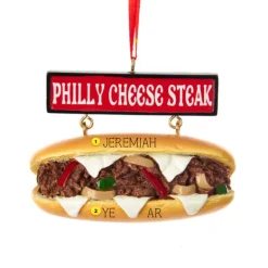 Cheap Kurt Adler Personalized Philly Cheese Steak Sandwich Ornament