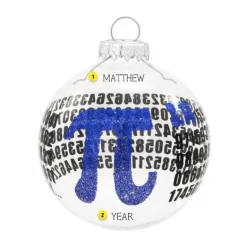 Flash Sale Personalized Pi Glass Bulb Ornament School Days