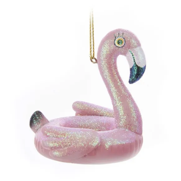 Best Sale Kurt Adler Personalized Pink Flamingo Pool Float Ornament