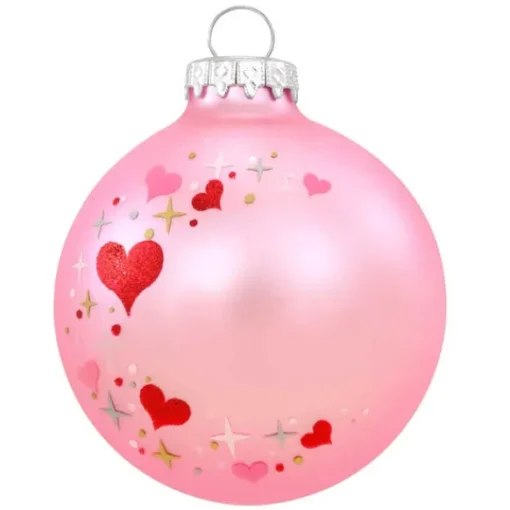 Flash Sale Personalized Pink Heart Swirl Glass Bulb Ornament Kids