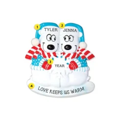 Shop Personalized Polar Bear Couple Ornament Couples