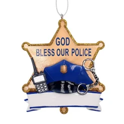 Online Kurt Adler Personalized Police Badge With Hat Ornament