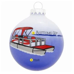 Cheap Bronners Personalized Pontoon Boat Glass Bulb Ornament