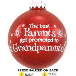 Best Personalized "Promoted To Grandparents" Glass Bulb Ornament Expecting & New Family