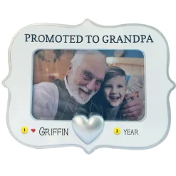New Personalized Promoted To Grandpa Frame Ornament Family Members