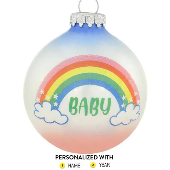 Outlet Personalized Rainbow Baby Glass Bulb Ornament Baby