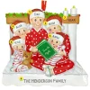 Hot PolarX Personalized Reading In Bed Family Of 5 Ornament
