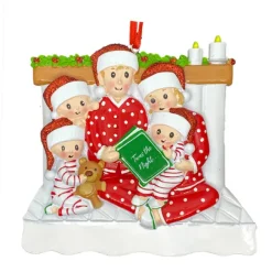 Hot PolarX Personalized Reading In Bed Family Of 5 Ornament