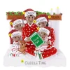 Hot PolarX Personalized Reading In Bed Family Of 5 Ornament - African American