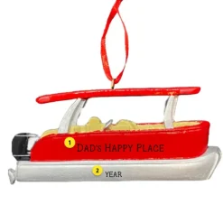 Online Rudolph & Me Personalized Red Pontoon Ornament