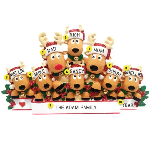 Cheap Personalized Reindeer Family Of 8 Table Top Decoration Table Tops