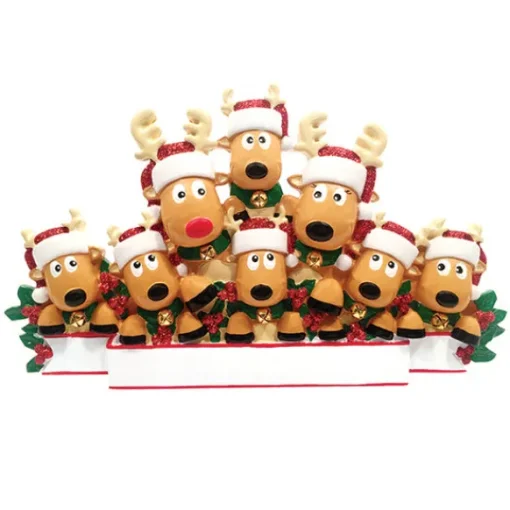 Cheap Personalized Reindeer Family Of 8 Table Top Decoration Table Tops