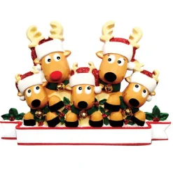 Shop Personalized Reindeer Family Of 5 Table Top Decoration Table Tops