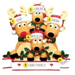 Clearance Personalized Reindeer Family Of 4 Table Top Decoration Table Tops