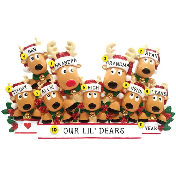 Best Sale Personalized Reindeer Family Of 9 Table Top Decoration Table Tops