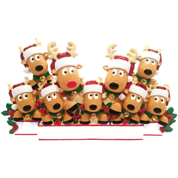 Best Sale Personalized Reindeer Family Of 9 Table Top Decoration Table Tops