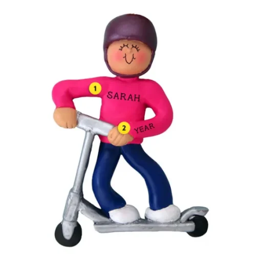 Shop Ornament Central Personalized Riding Scooter Ornament - Female