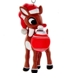 Clearance Personalized Rudolph The Red Nose Reindeer® With Bulb Ornament Licensed Characters