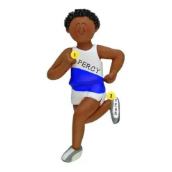 Cheap Ornament Central Personalized Runner Ornament - African-American Male