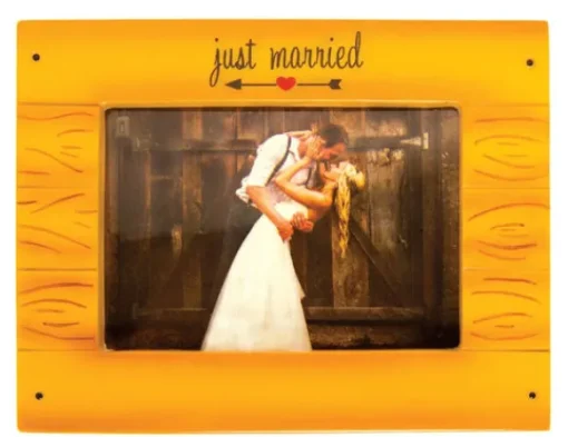 Hot Personalized Rustic Wedding Photo Frame Ornament Engaged, Wedding, & Anniversary