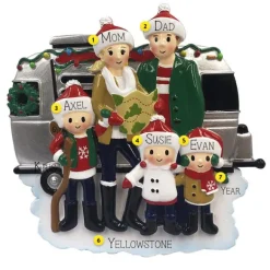 Sale PolarX Personalized Rv Family Of 5 Ornament