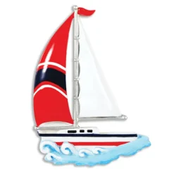Cheap PolarX Personalized Sailboat Ornament