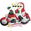 Fashion Personalized Santa & Mrs. Claus Riding A Motorcycle Ornament Transportation