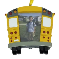 Hot Personalized School Bus Picture Frame Ornament Transportation