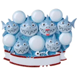 Best Sale PolarX Personalized Shark Family Of 6 Ornament