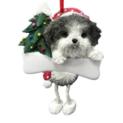 Best Sale E & S Imports Personalized Shih Tzu Dog Ornament - Black & White Puppy Cut