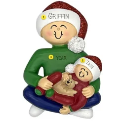 Sale Personalized Siblings Ornament - Male Expecting & New Family