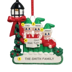 Clearance Rudolph & Me Personalized Silent Night Caroling Family Of 3 Ornament