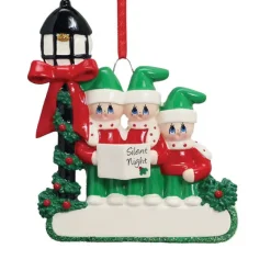 Clearance Rudolph & Me Personalized Silent Night Caroling Family Of 3 Ornament