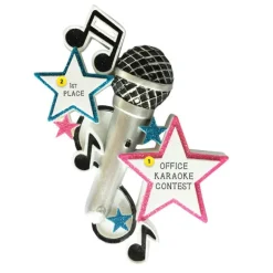 Hot Personalized Silver Microphone Ornament Music