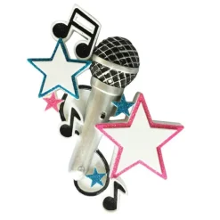 Hot Personalized Silver Microphone Ornament Music