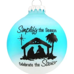 Cheap Personalized Simplify The Season Nativity Bulb Ornament Angels & Religious