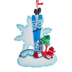 Discount Kurt Adler Personalized Ski Equipment Ornament