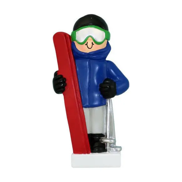 Cheap Ornament Central Personalized Skier Ornament - Male