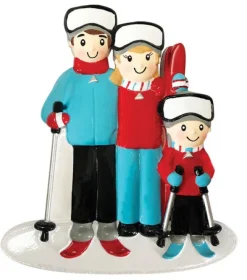 Best PolarX Personalized Skiing Family Of 3 Ornament