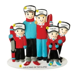 Outlet PolarX Personalized Skiing Family Of 5 Ornament